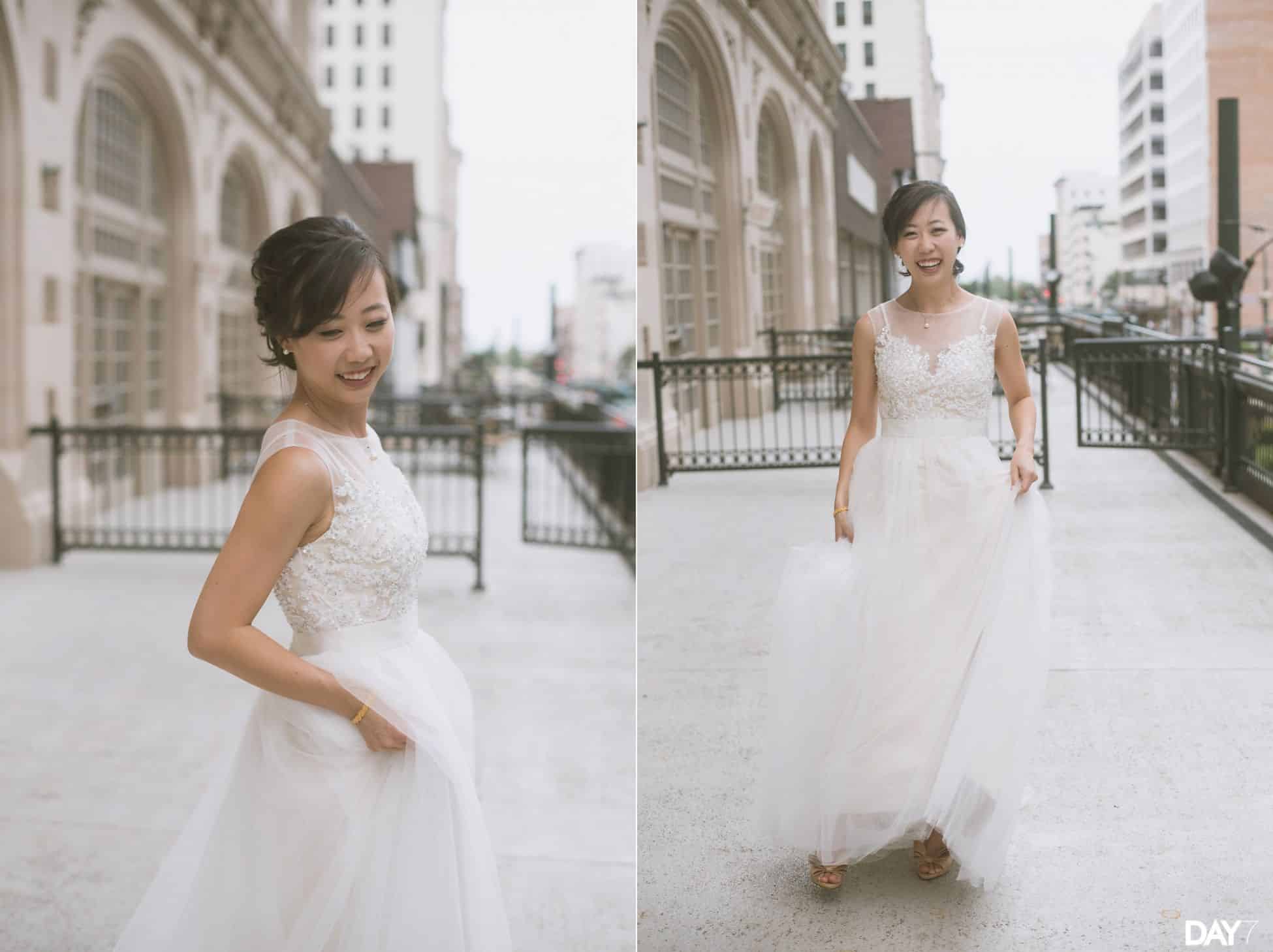 bridal portraits at Crystal Ballroom Houston Wedding